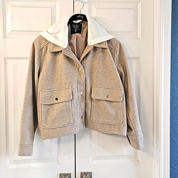 NWT Cavalini Original Jacket w Removable Hood, Snap Closures, XL. Camel - Picture 4 of 11